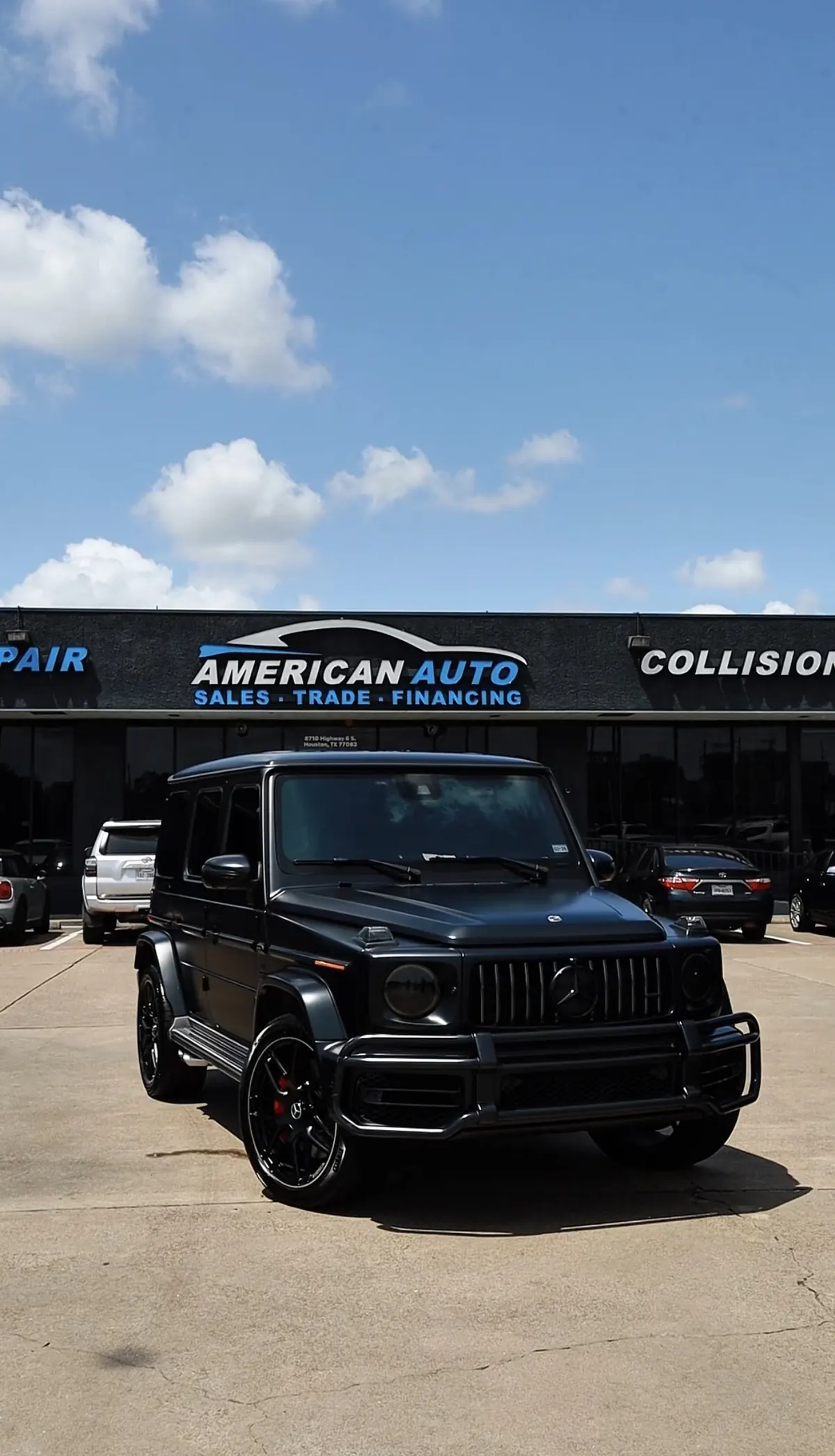 Mercedes G-Wagon outside American Auto near Sugar Land, TX